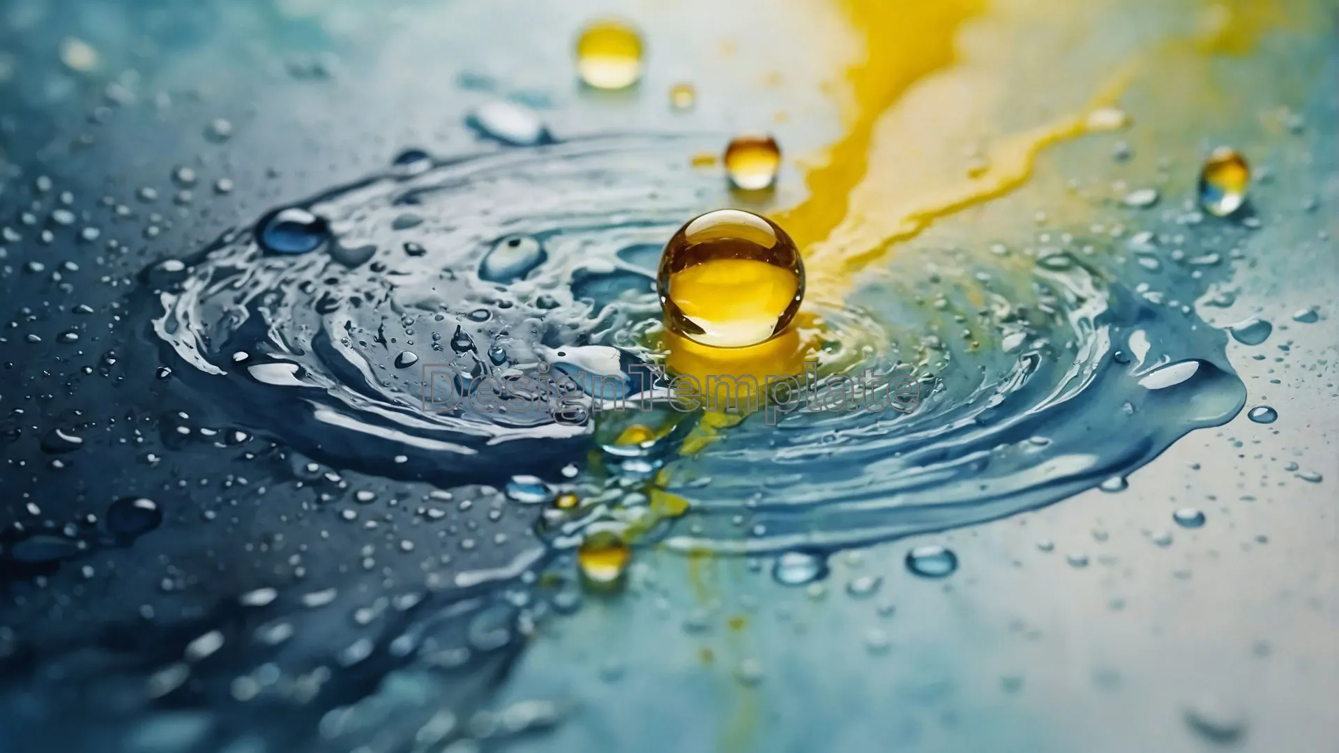 Yellow Water Drop Abstract Photo Backgroundc image